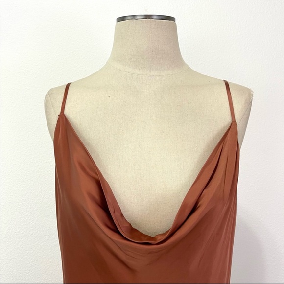 Aritzia- Wilfred Only Ruched Dress in Genuine Brown Size XL - Picture 3 of 12